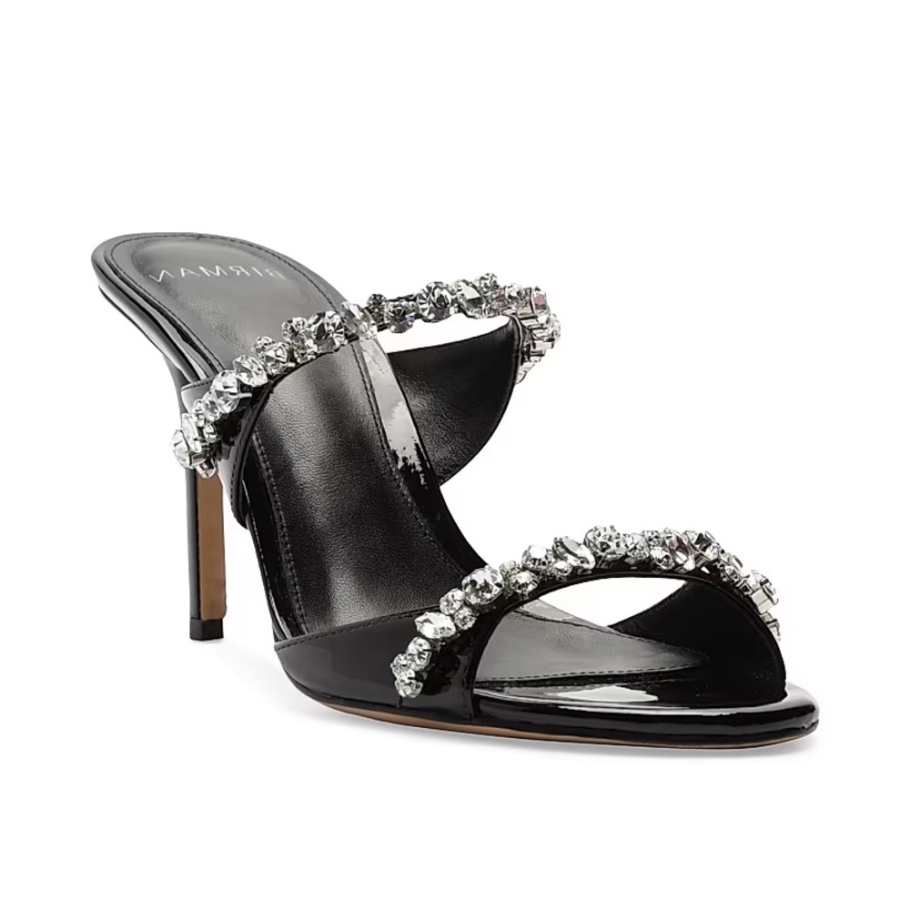 Alexandre Birman Gianna 85MM Crystal-Embellished Sandals NWT $795 Black 6.5